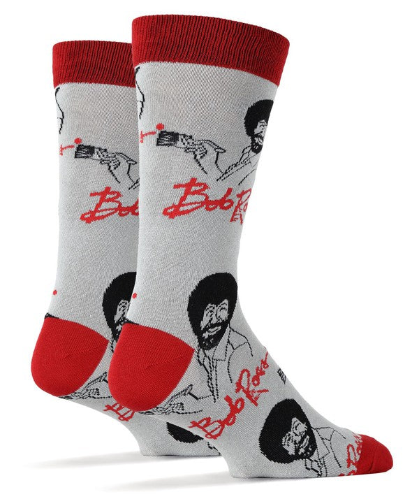 It's Bob Ross - Men's Cotton Crew Funny Socks