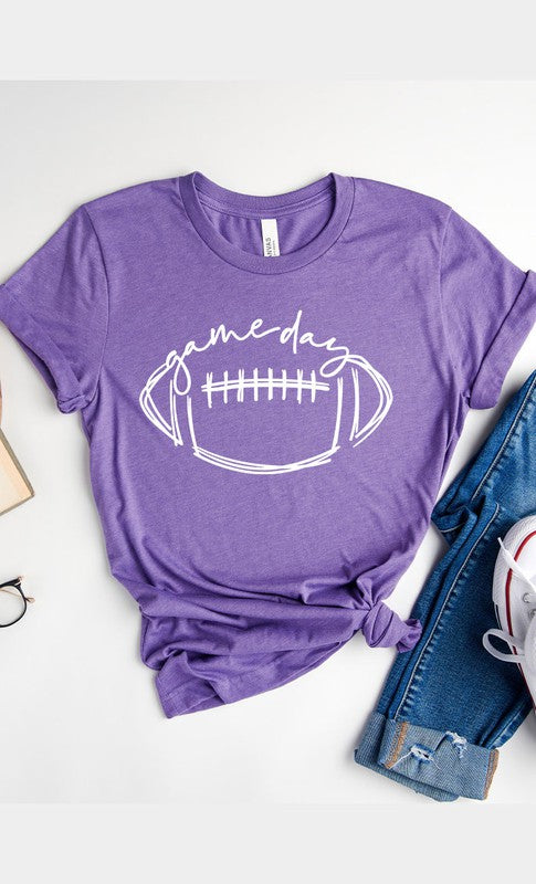 Cursive Football Game Day Graphic Tee