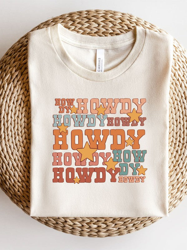 Howdy with Cowboy Hat Graphic Tee