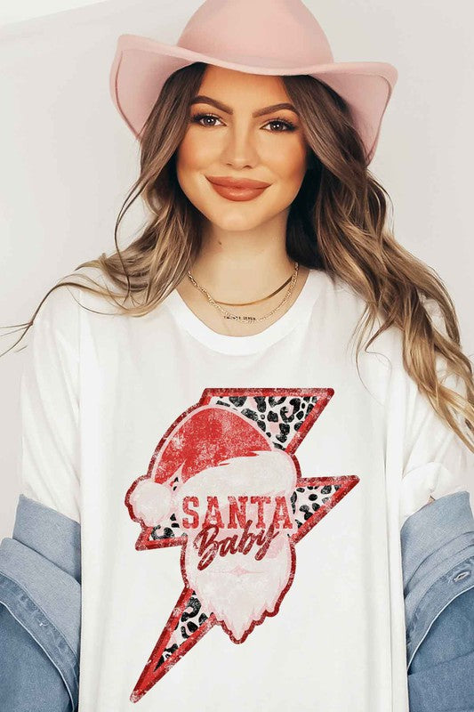 SANTA BABY CHRISTMAS GRAPHIC TEE / T-SHIRT