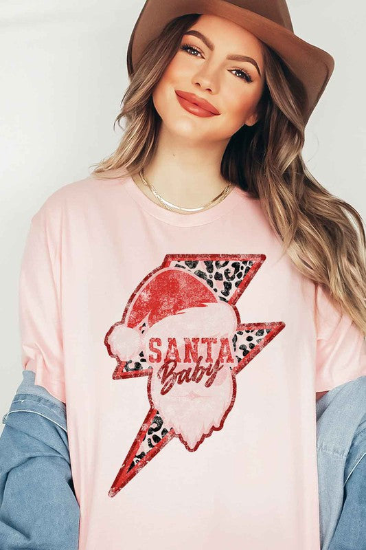 SANTA CHRISTMAS GRAPHIC PLUS SIZE TEE / T-SHIRT