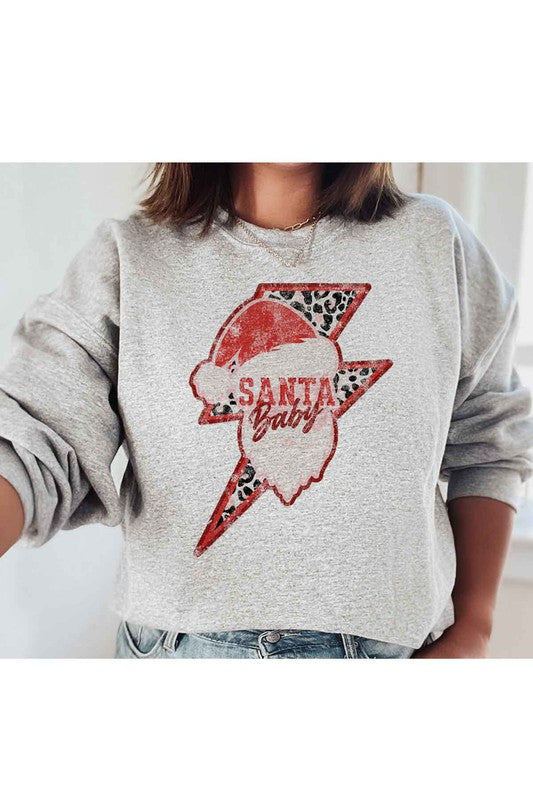 SANTA BABY CHRISTMAS GRAPHIC SWEATSHIRT