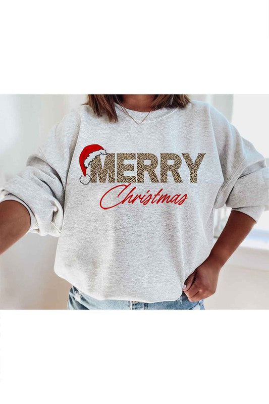 MERRY CHRISTMAS GRAPHIC PLUS SIZE SWEATSHIRT