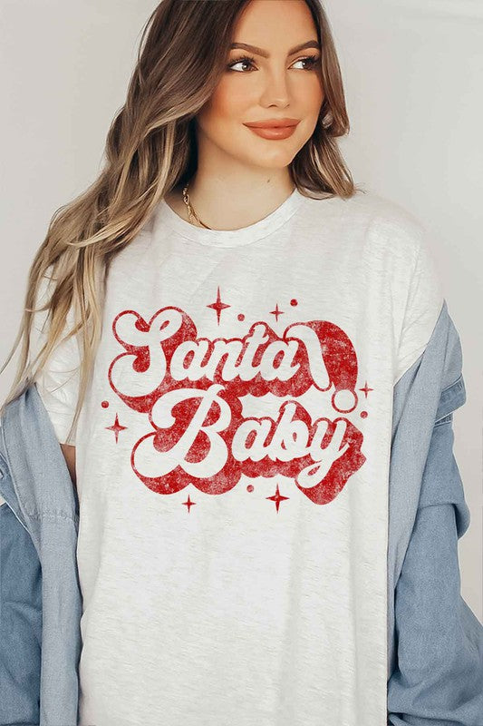 SANTA BABY CHRISTMAS GRAPHIC T-SHIRT