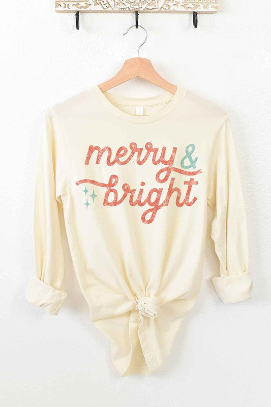 MERRY AND BRIGHT CHRISTMAS LONG SLEEVE TEE