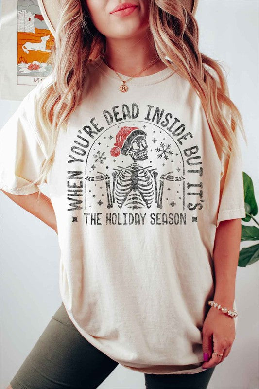 CHRISTMAS SKELETON GRAPHIC TEE / T-SHIRT