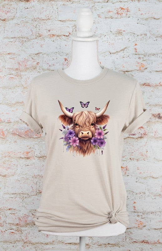 PURPLE Baby Highland Cow Graphic Tee