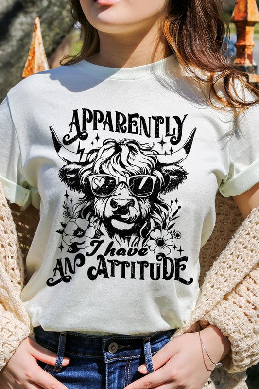 Attitude Western Cow Funny Graphic T Shirts