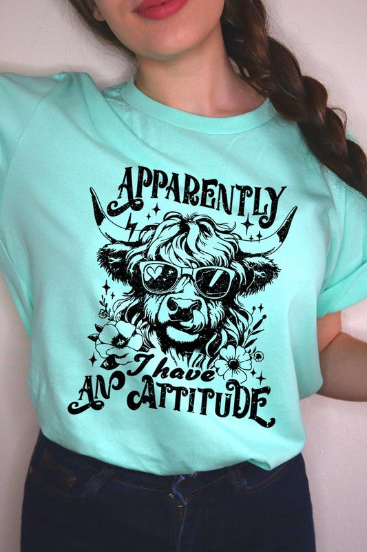 Attitude Western Cow Funny Graphic T Shirts