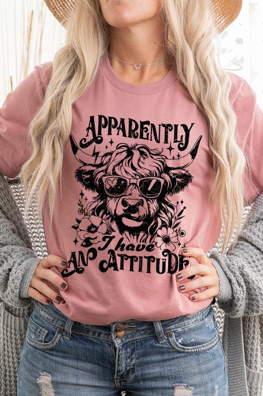 Attitude Western Cow Funny Graphic T Shirts