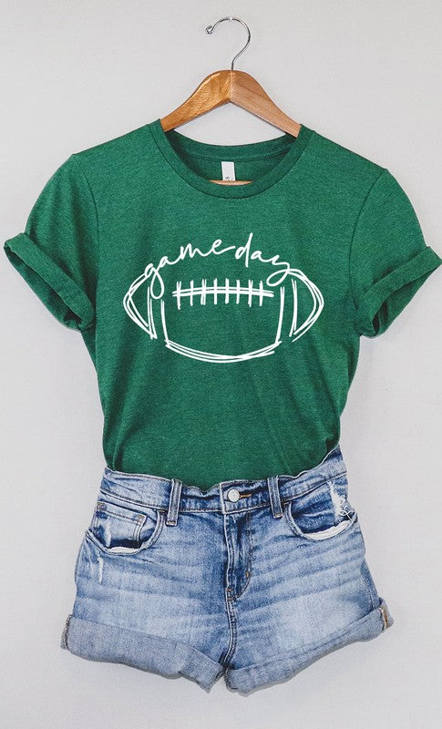 Cursive Football Game Day Graphic Tee PLUS