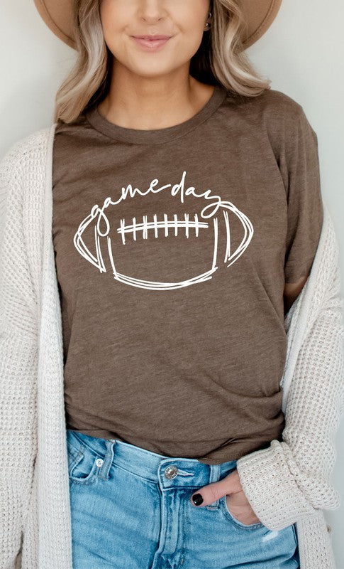 Cursive Football Game Day Graphic Tee PLUS