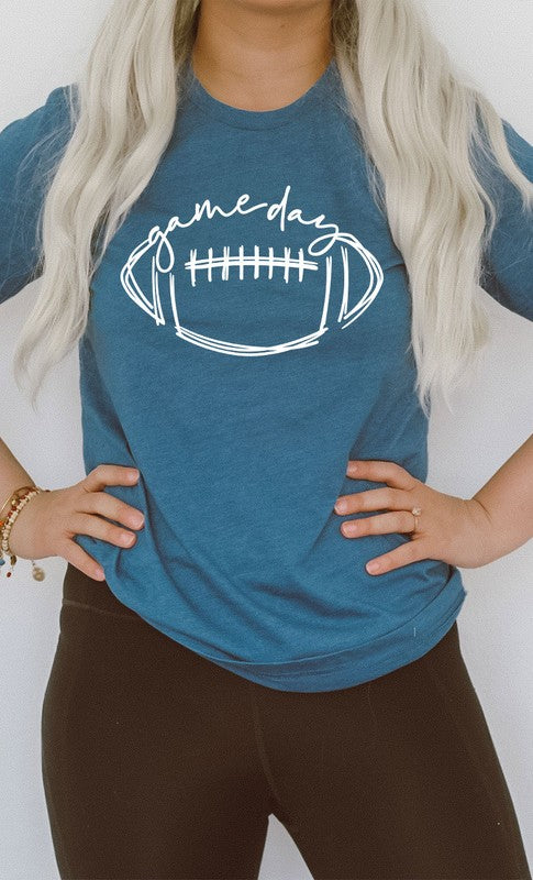 Cursive Football Game Day Graphic Tee