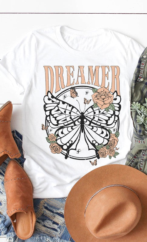 Retro Dreamer Butterfly Graphic Tee