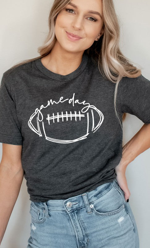 Cursive Football Game Day Graphic Tee